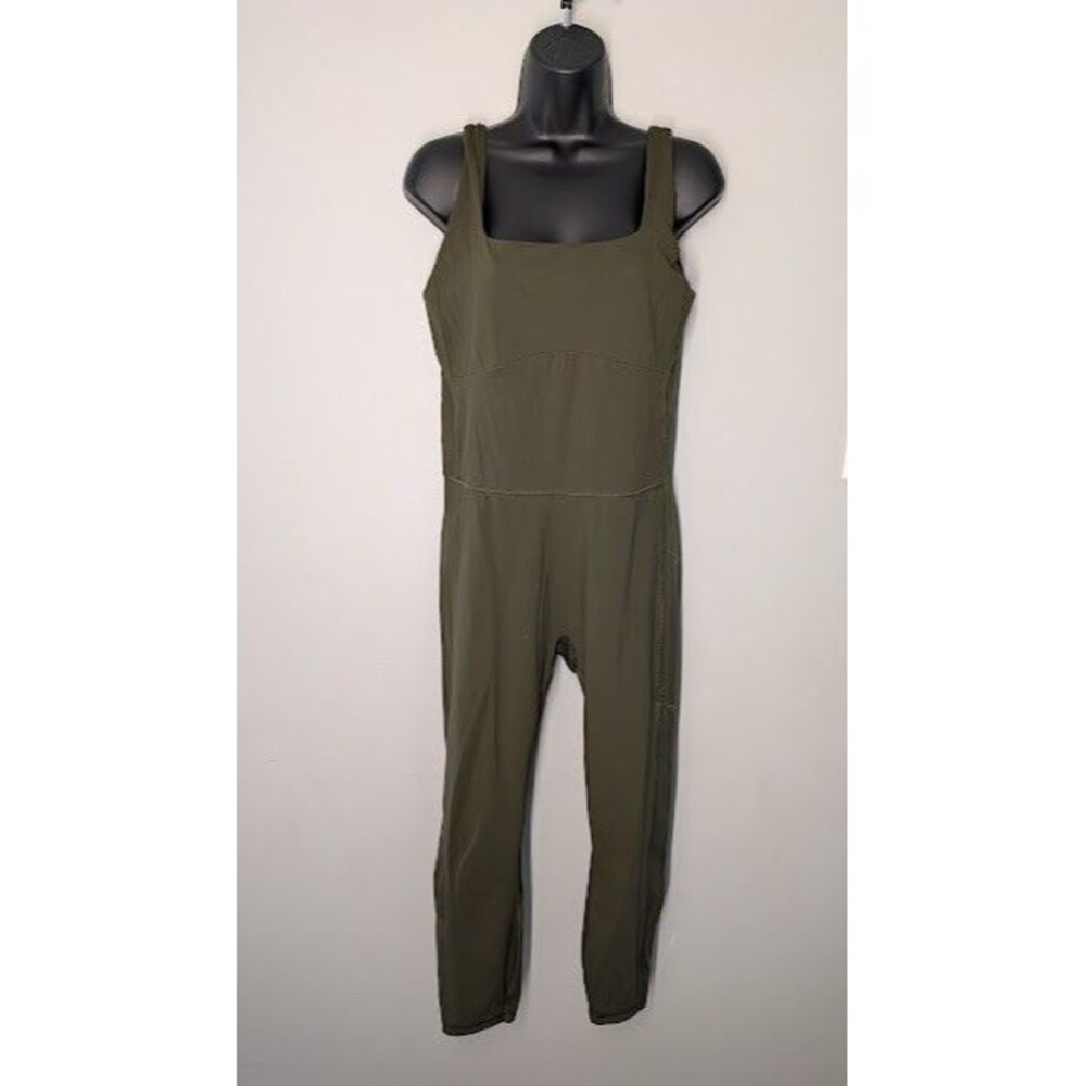 Everlane Womens The Perform Active Unitard Jumpsuit Olive Green size Large